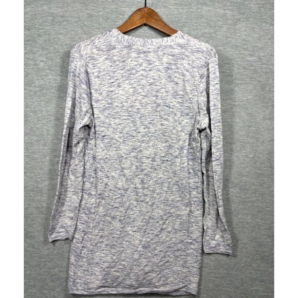 J Jill Womens Cardigan Sweater M Light Blue Heather Knit Mid Length Linen Blend - Picture 5 of 5